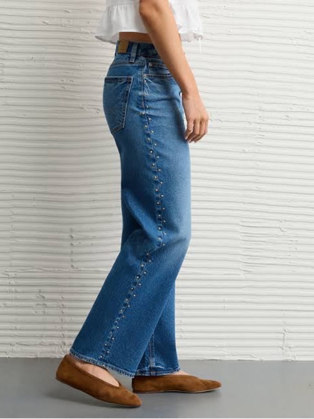 American Eagle Stovepipe High Waisted Studded‎ Jeans Size 6 Short